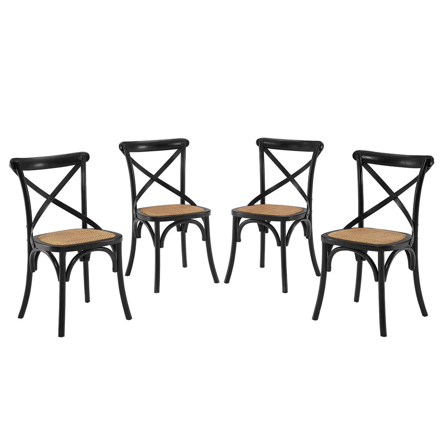Juniper Dining Side Chair Set of 4 in Black