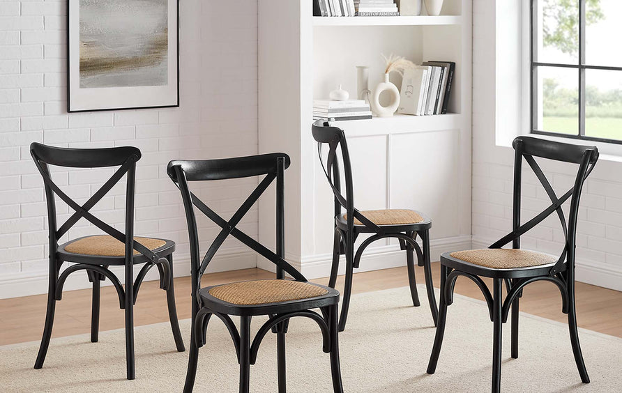 Juniper Dining Side Chair Set of 4 in Black
