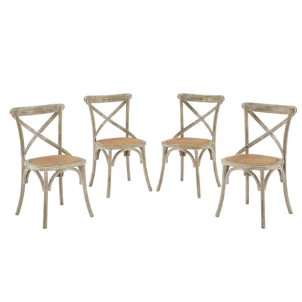 Gear Dining Side Chair Set of 4 in Gray