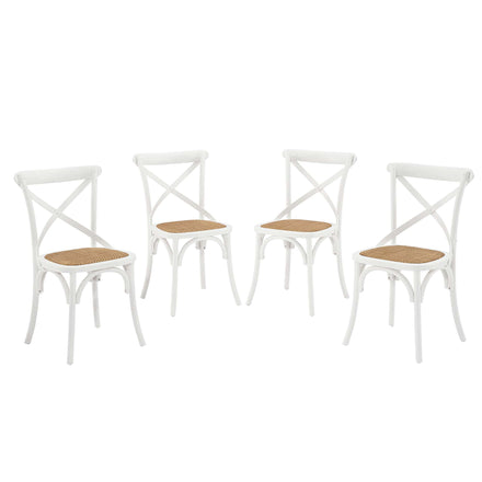 Gear Dining Side Chair Set of 4 in White