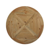 Bracken 47" Round Pine Wood Dining Table in Brown