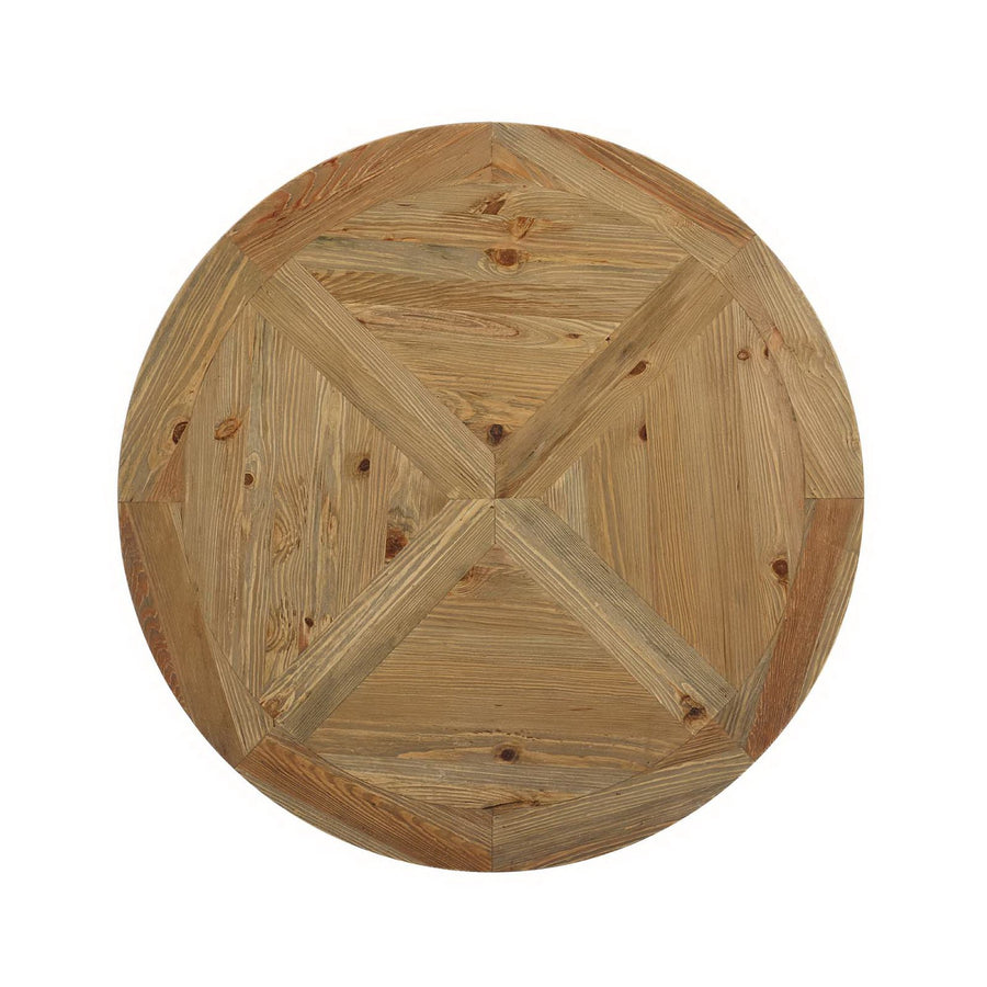 Bracken 47" Round Pine Wood Dining Table in Brown