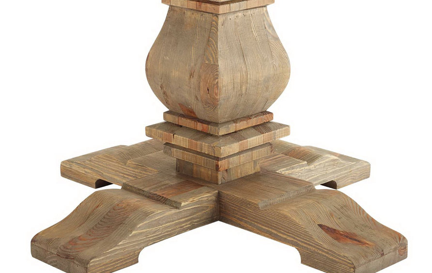 Bracken 47" Round Pine Wood Dining Table in Brown
