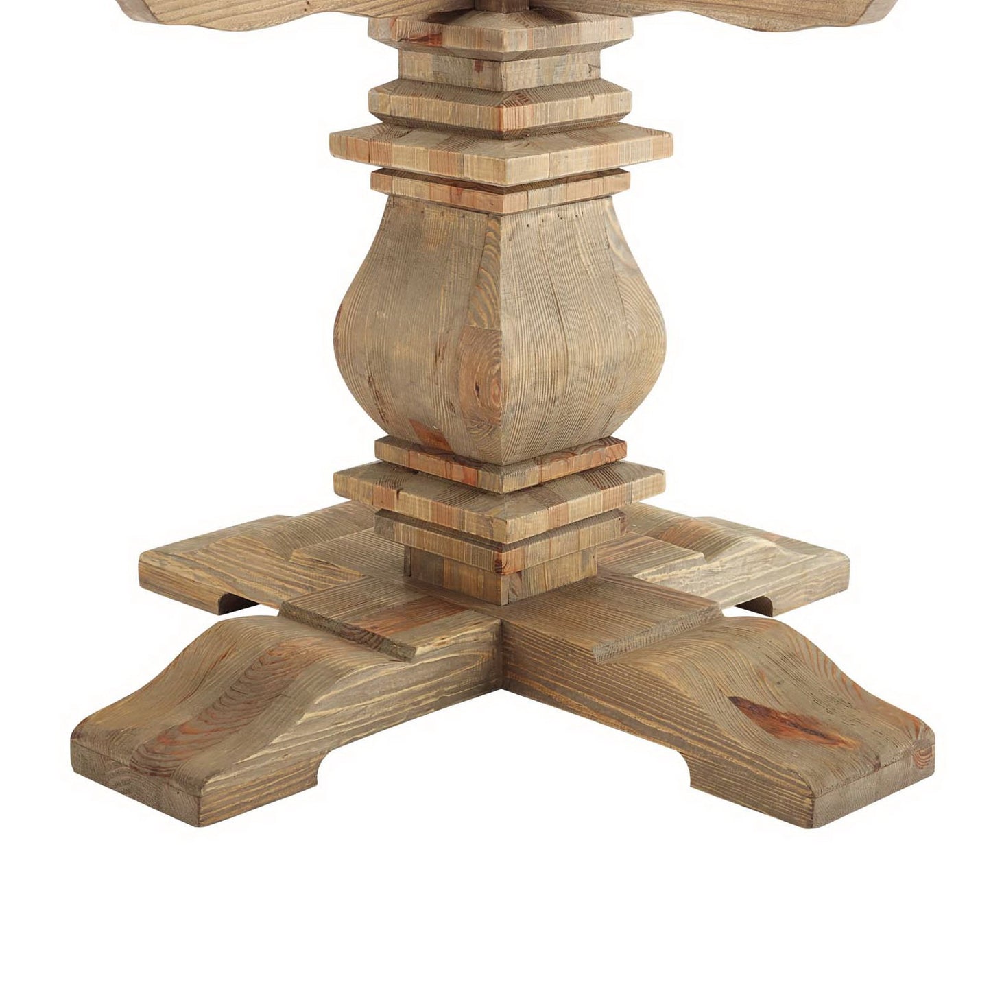 Column 47" Round Pine Wood Dining Table by Furniture For America
