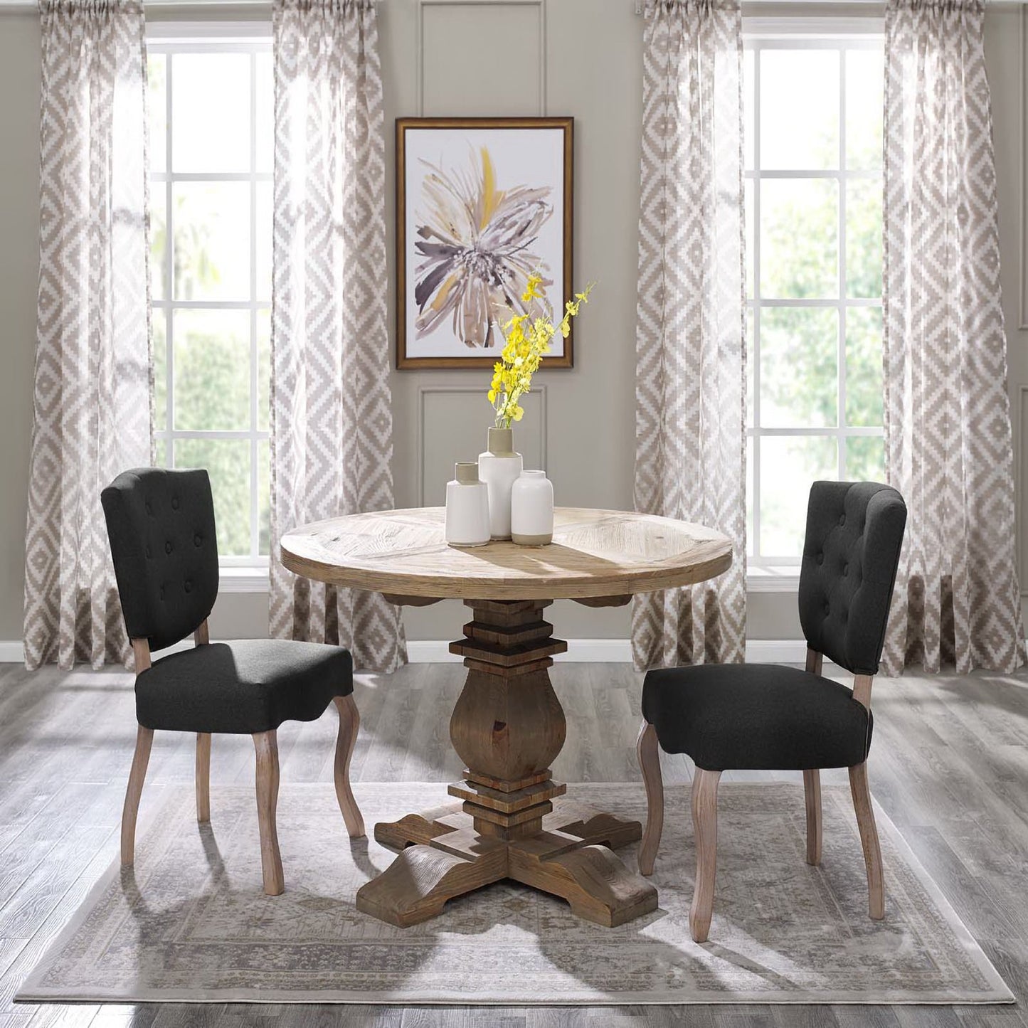 Column 47" Round Pine Wood Dining Table by Furniture For America