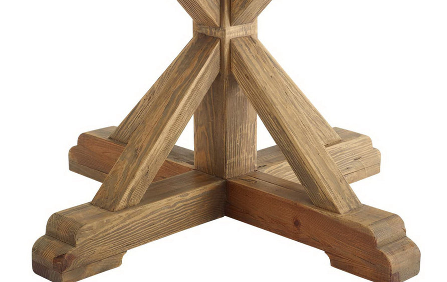 Albarino 47" Round Pine Wood Dining Table in Brown