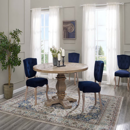 Column 59" Round Pine Wood Dining Table by Furniture For America