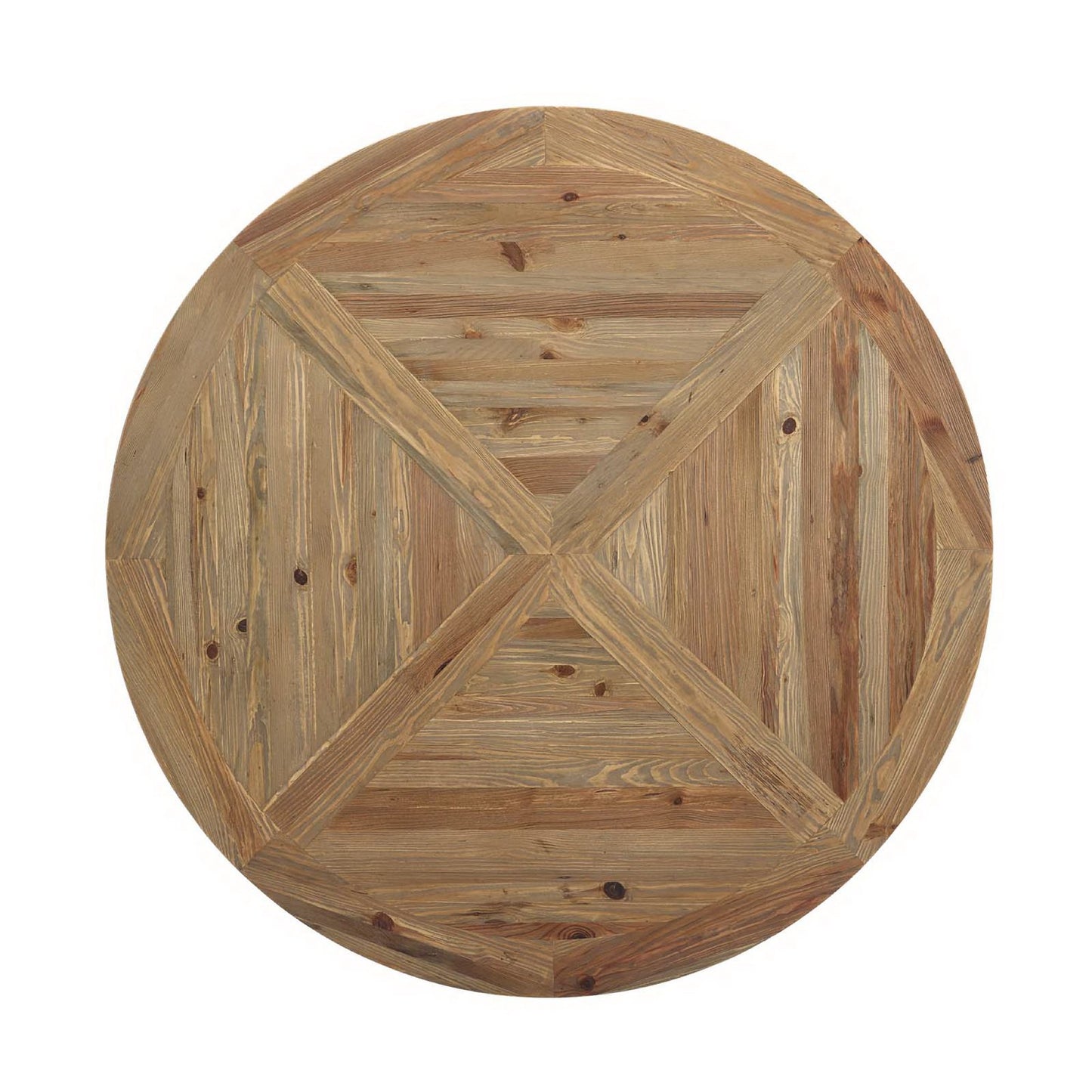 Stitch 59" Round Pine Wood Dining Table by Furniture For America