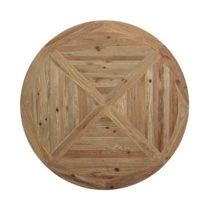 Stitch 59" Round Pine Wood Dining Table by Furniture For America
