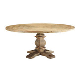 Bracken 71" Round Pine Wood Dining Table in Brown