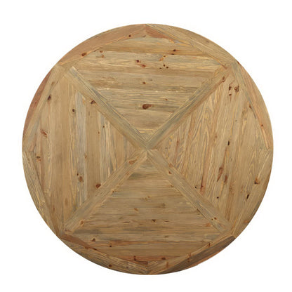 Column 71" Round Pine Wood Dining Table by Furniture For America