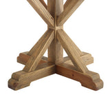 Albarino 71" Round Pine Wood Dining Table in Brown