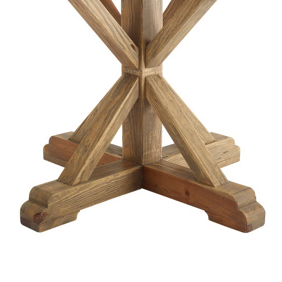 Albarino 71" Round Pine Wood Dining Table in Brown