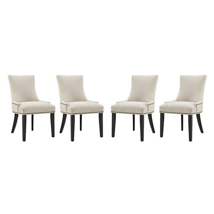 Marquis Fabric Dining Chair Set of 4 in Beige