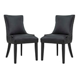Vista Faux Leather Dining Chair Set of 2 in Black