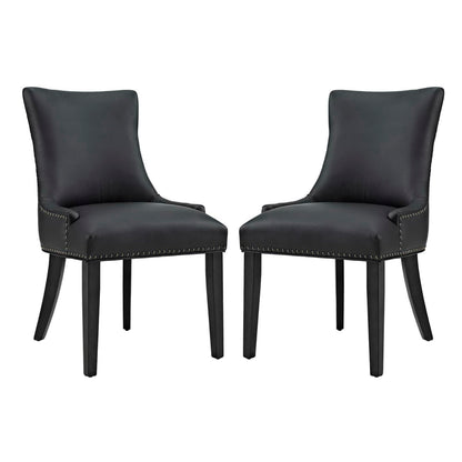Marquis Faux Leather Dining Chair Set of 2 by Furniture For America