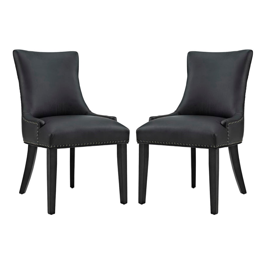 Vista Faux Leather Dining Chair Set of 2 in Black
