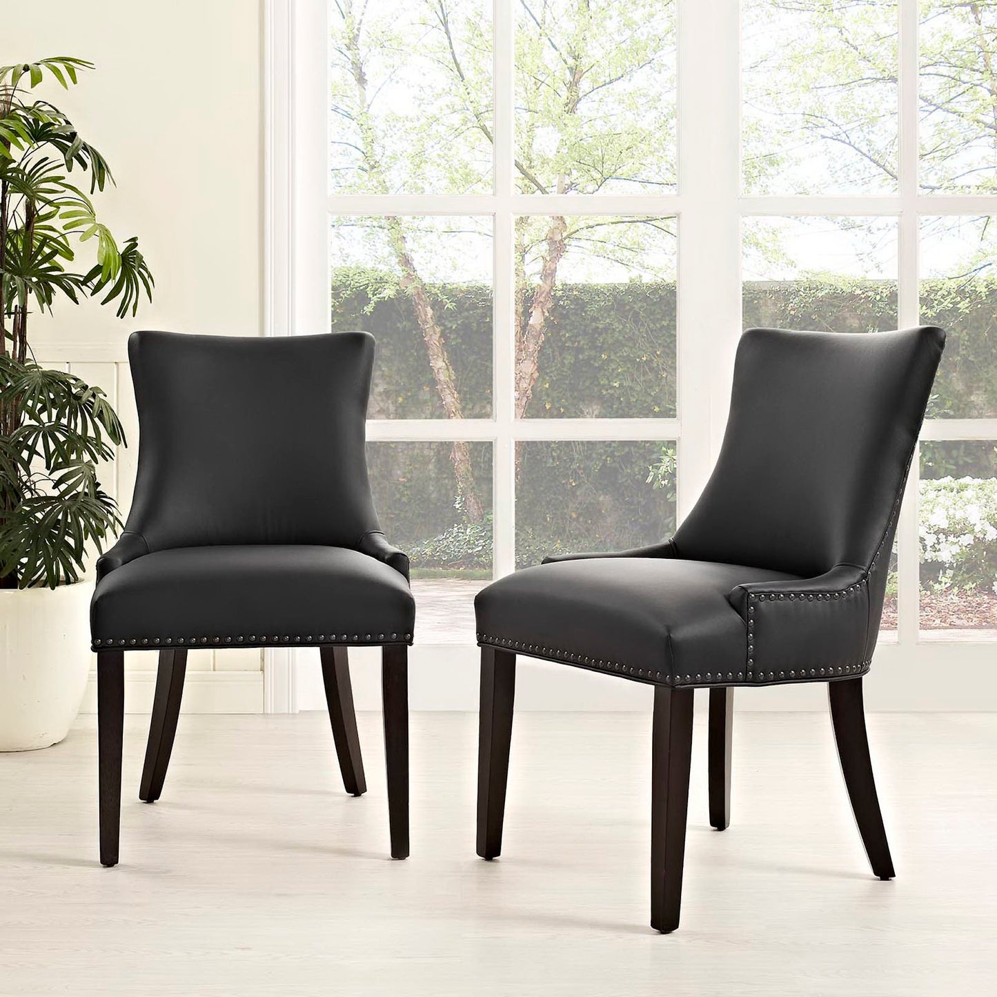 Marquis Faux Leather Dining Chair Set of 2 by Furniture For America