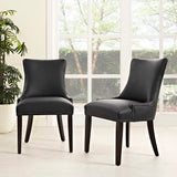 Vista Faux Leather Dining Chair Set of 2 in Black