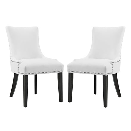 Marquis Faux Leather Dining Chair Set of 2 in White
