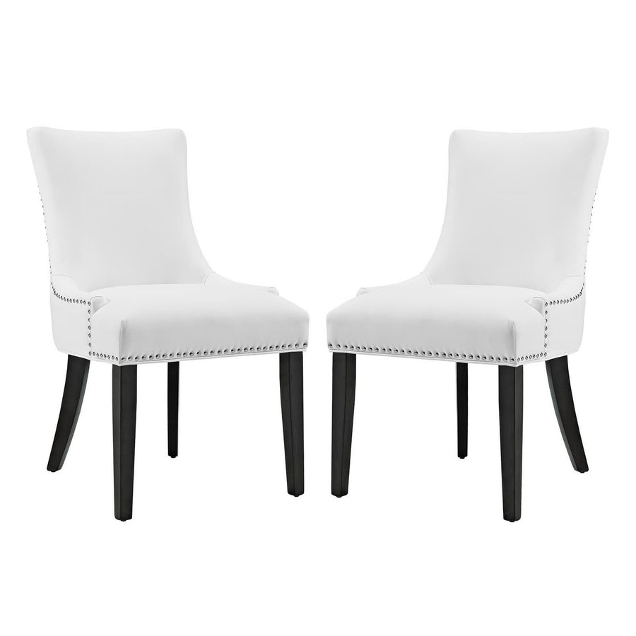 Vista Faux Leather Dining Chair Set of 2 in White