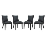 Vista Faux Leather Dining Chair Set of 4 in Black