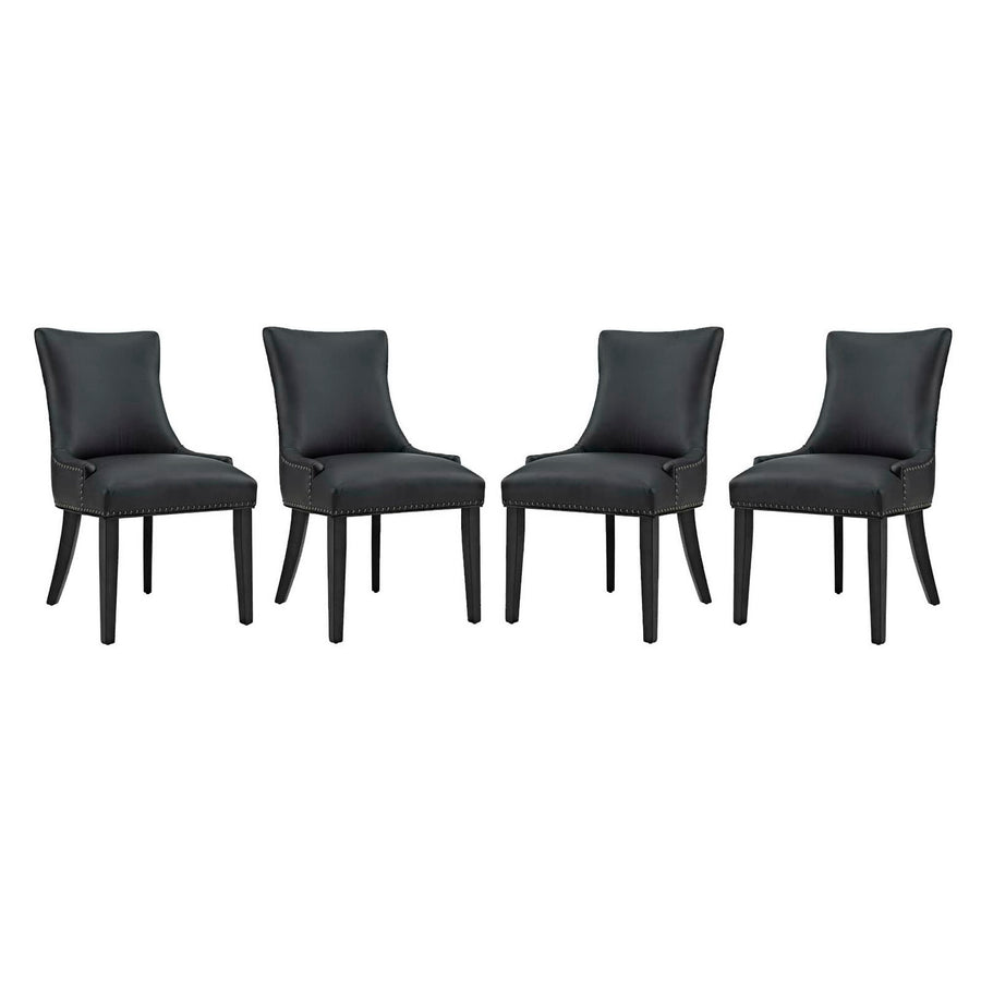 Vista Faux Leather Dining Chair Set of 4 in Black