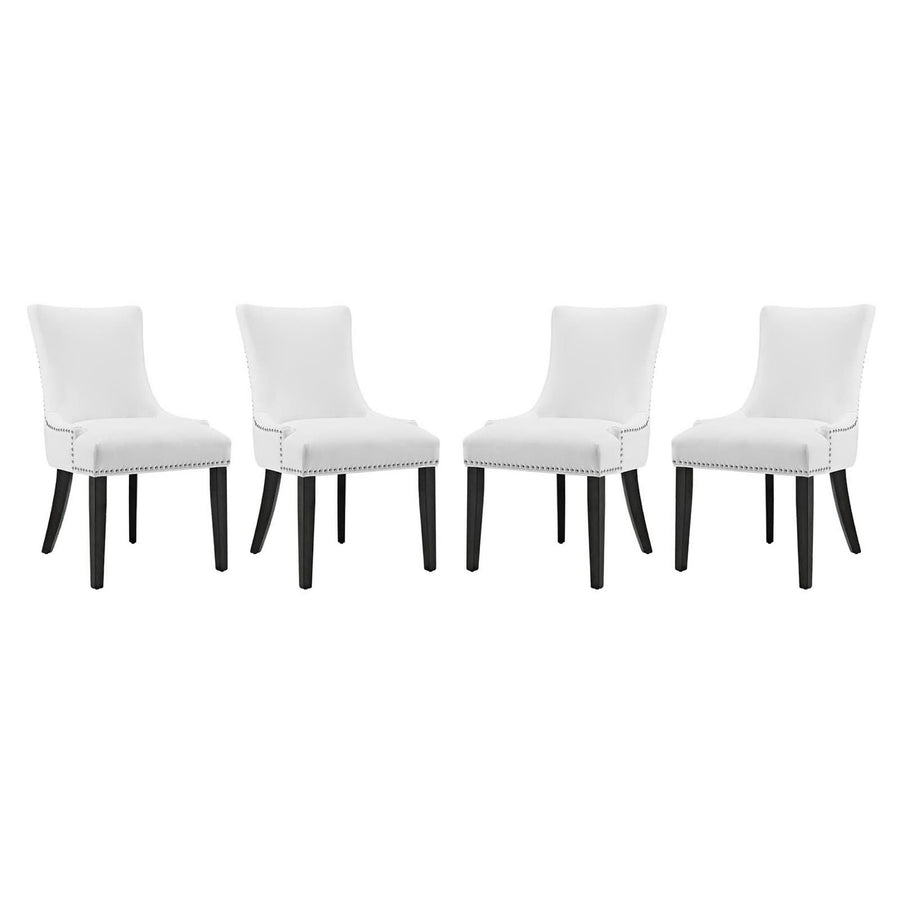 Vista Faux Leather Dining Chair Set of 4 in White
