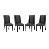 Lyra Vinyl Dining Chair Set of 4 in Black