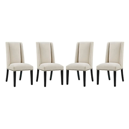 Baron Fabric Dining Chair Set of 4 in Beige