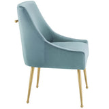 Pierce Upholstered Performance Velvet Dining Chair in Light Blue
