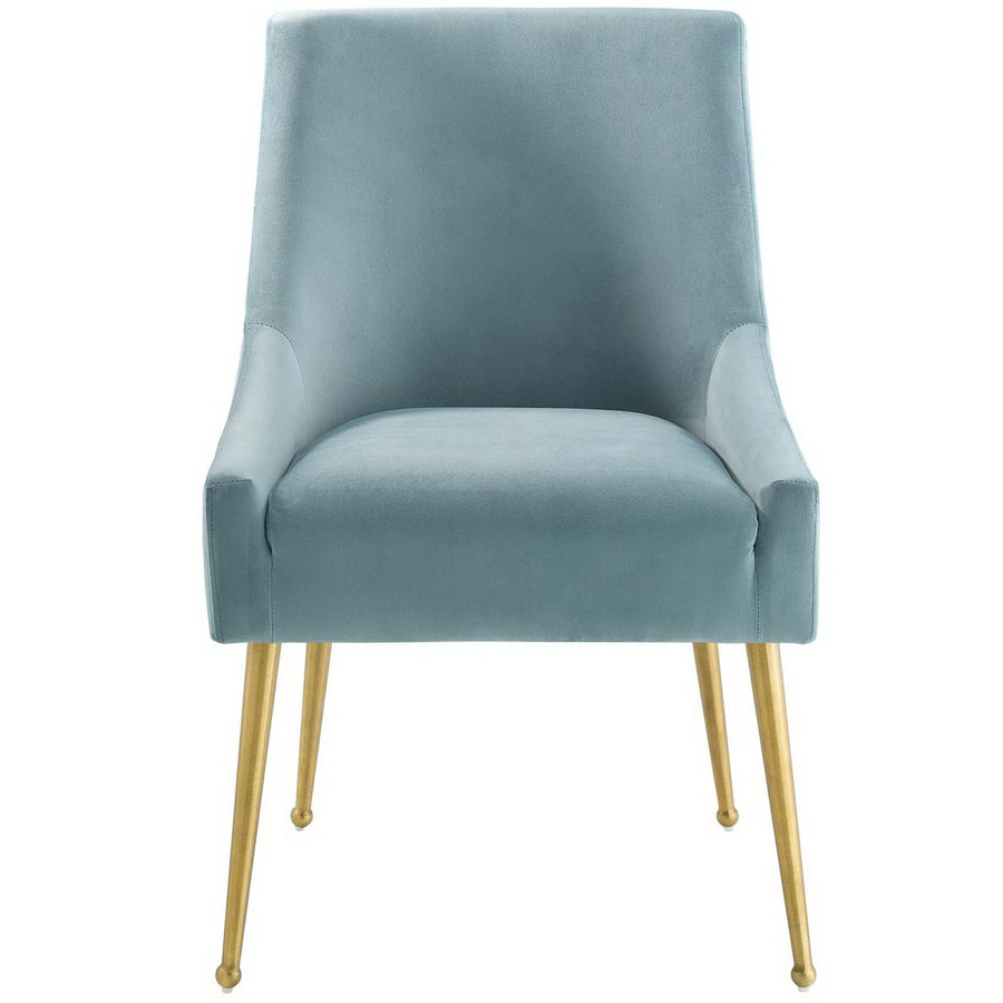 Pierce Upholstered Performance Velvet Dining Chair in Light Blue