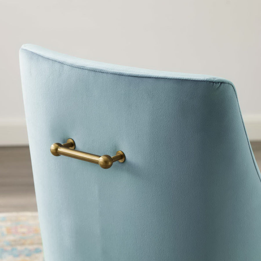 Pierce Upholstered Performance Velvet Dining Chair in Light Blue
