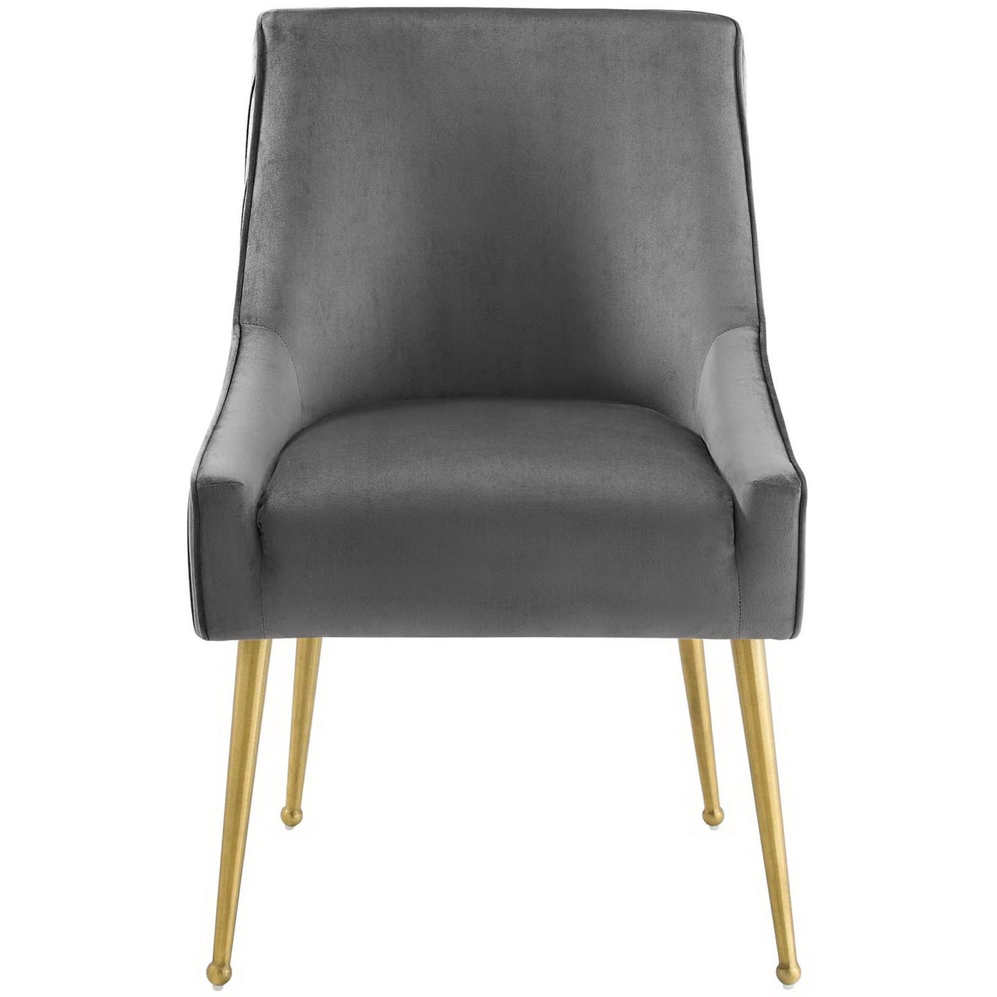 Discern Pleated Back Upholstered Performance Velvet Dining Chair by Furniture For America
