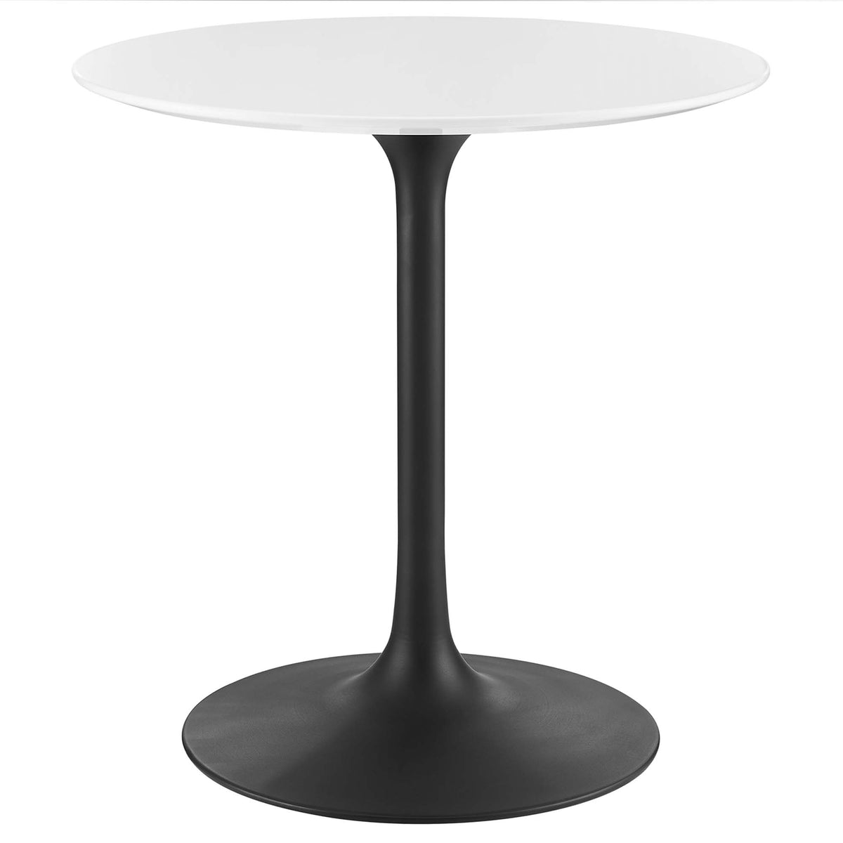 Lumen 28" Round Wood Dining Table in Black White
