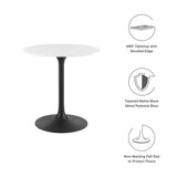 Lumen 28" Round Wood Dining Table in Black White