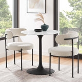 Lumen 28" Round Wood Dining Table in Black White
