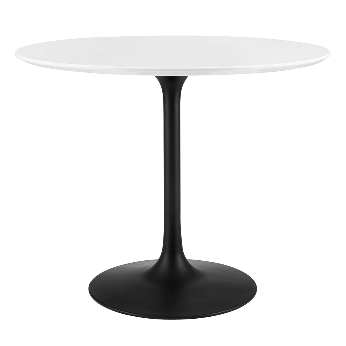Lumen 36" Round Wood Dining Table in Black White