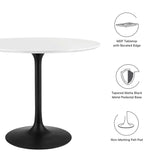Lumen 36" Round Wood Dining Table in Black White