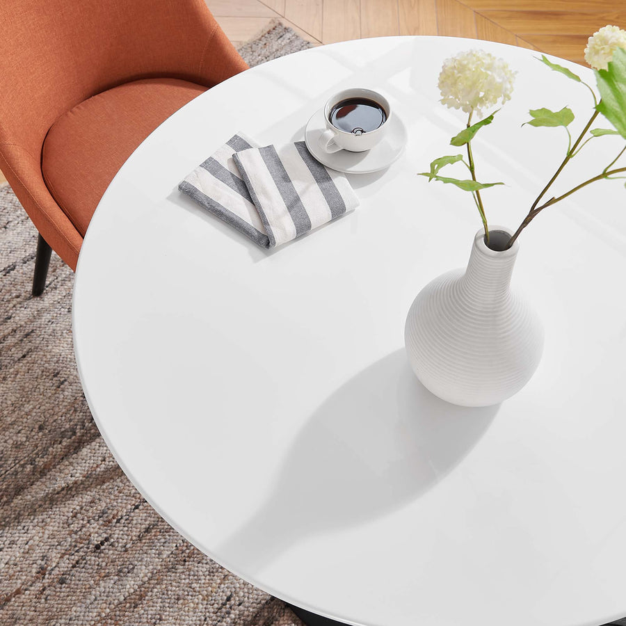 Lumen 36" Round Wood Dining Table in Black White