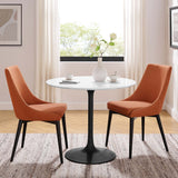 Lumen 36" Round Wood Dining Table in Black White