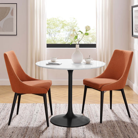 Lippa 36" Round Wood Dining Table in Black White