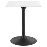 Lumen 24" Square Wood Dining Table in Black White