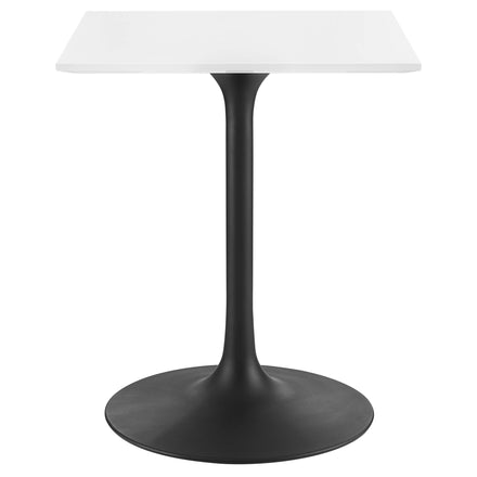 Lippa 24" Square Wood Dining Table in Black White