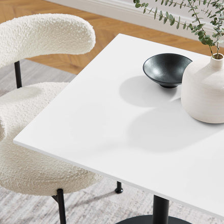 Lippa 24" Square Wood Dining Table in Black White