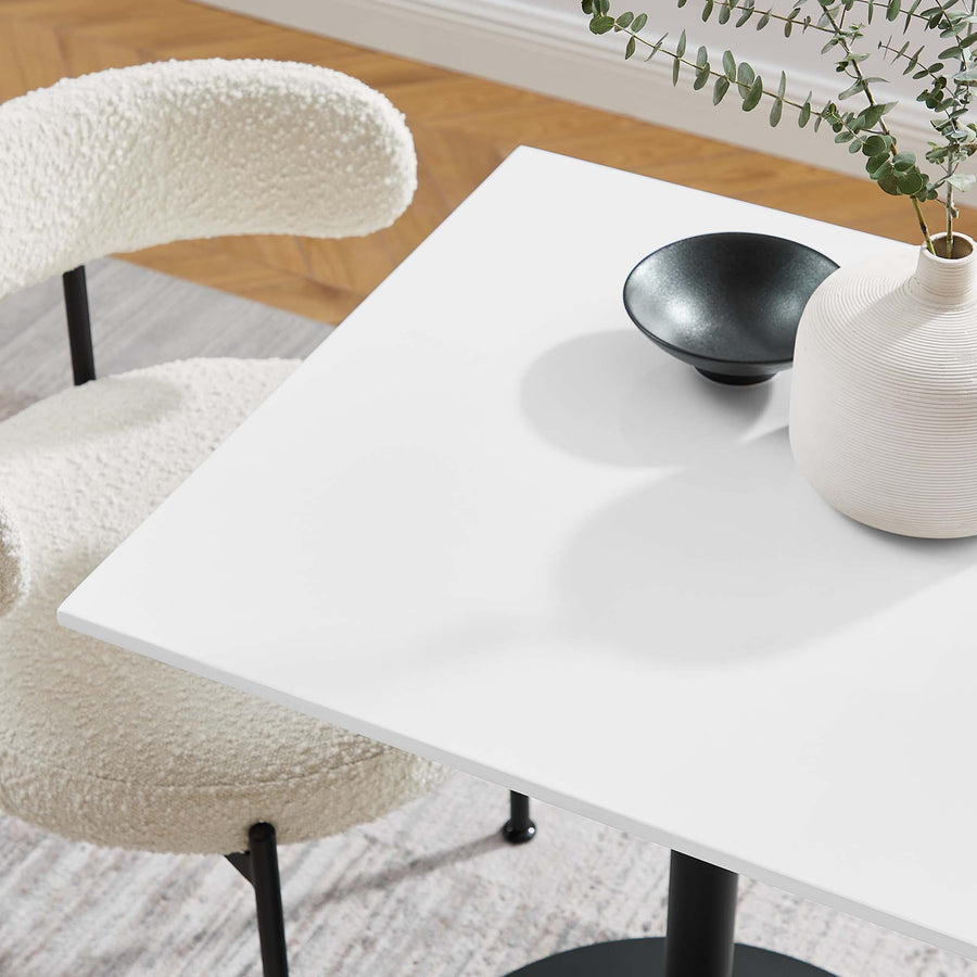 Lumen 24" Square Wood Dining Table in Black White