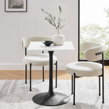 Lumen 24" Square Wood Dining Table in Black White