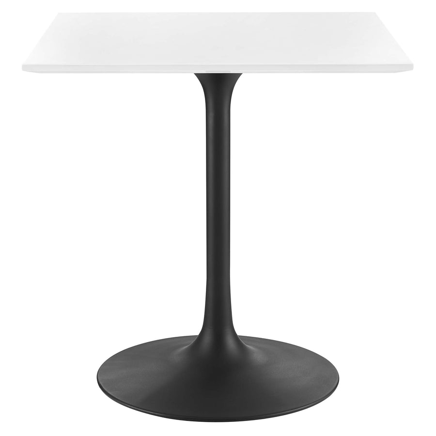 Lumen 28" Square Wood Dining Table in Black White