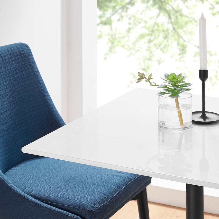 Lumen 28" Square Wood Dining Table in Black White