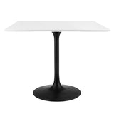 Lumen 36" Square Wood Dining Table in Black White